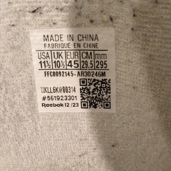 Reebok Classic Gray and White Athletic Shoes - Picture 5 of 5